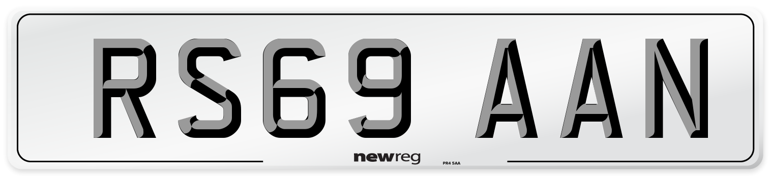 RS69 AAN Number Plate from New Reg